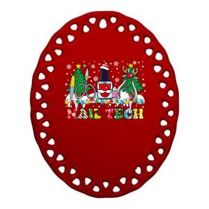 Nail Tech Christmas Nail Artist Ceramic Oval Ornament