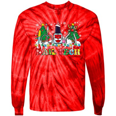 Nail Tech Christmas Nail Artist Tie-Dye Long Sleeve Shirt