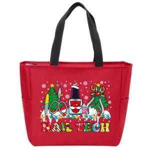 Nail Tech Christmas Nail Artist Zip Tote Bag