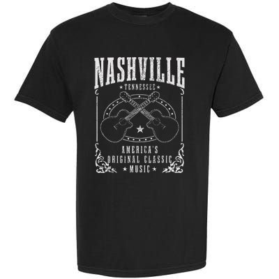 Nashville Tennessee Country Music City Guitar Garment-Dyed Heavyweight T-Shirt