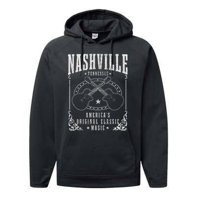 Nashville Tennessee Country Music City Guitar Performance Fleece Hoodie