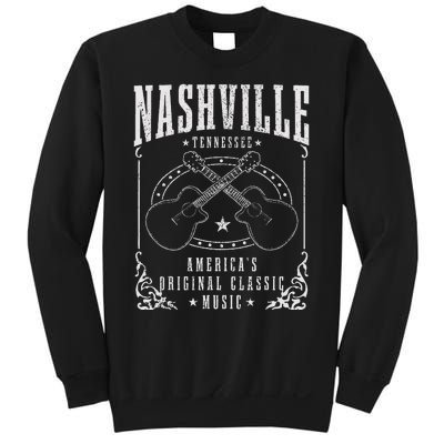 Nashville Tennessee Country Music City Guitar Sweatshirt