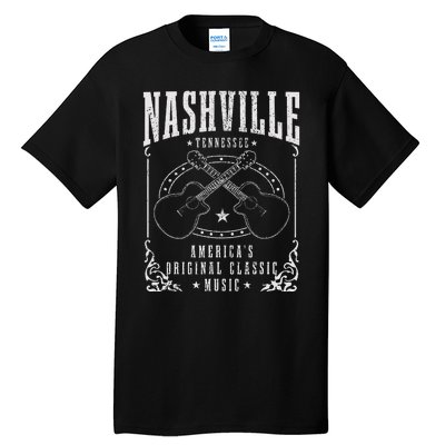 Nashville Tennessee Country Music City Guitar Tall T-Shirt