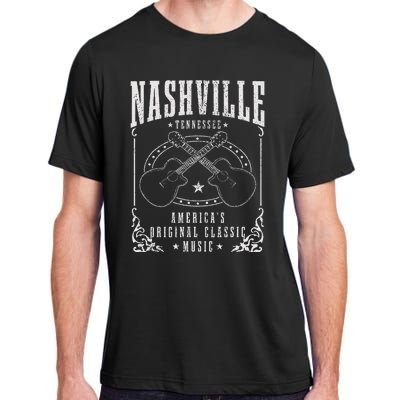 Nashville Tennessee Country Music City Guitar Adult ChromaSoft Performance T-Shirt