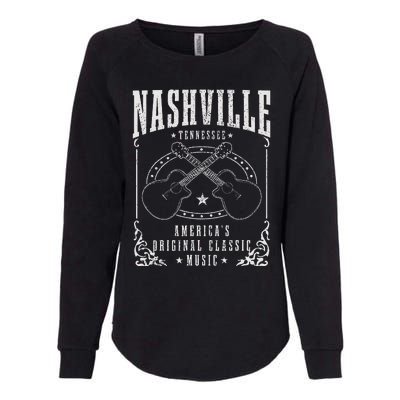 Nashville Tennessee Country Music City Guitar Womens California Wash Sweatshirt