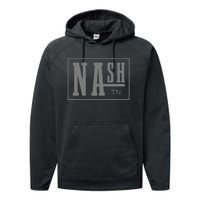 Nashville Tennessee Country Music City Vintage Nash Tn Performance Fleece Hoodie