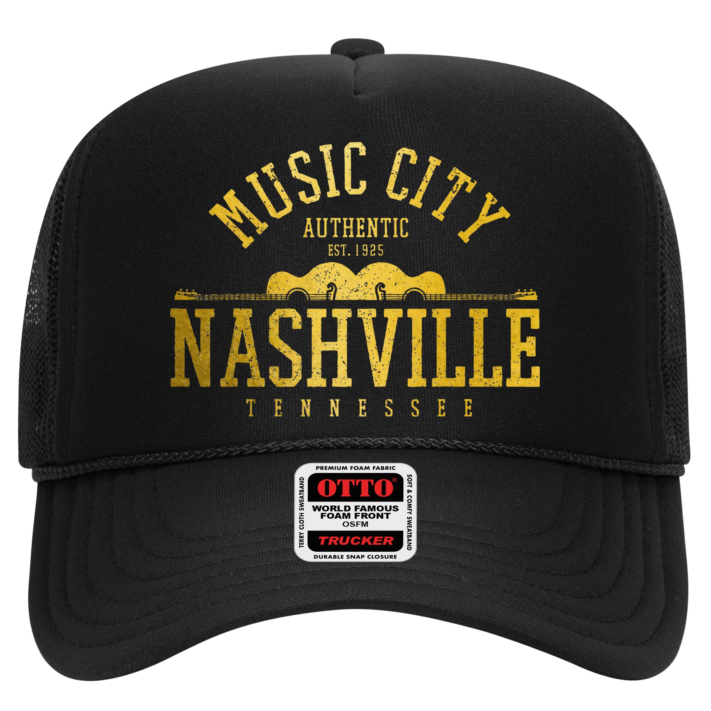 Nashville Tennessee Country Music City Guitar Vintage Nash Hat