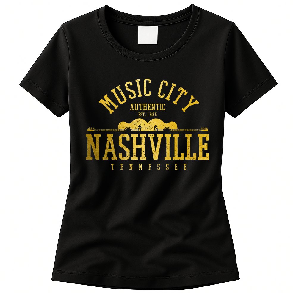 Nashville Tennessee Country Music City Guitar Vintage Nash Womens T-Shirt