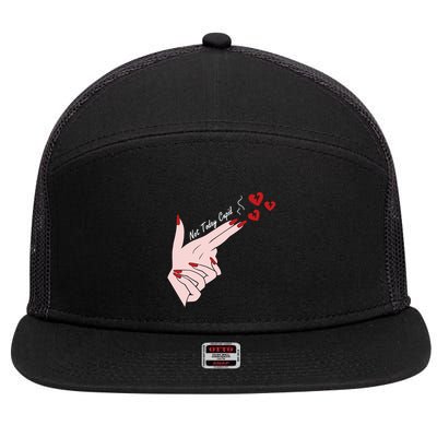 Not Today Cupid Funny Valentine Day Gun Finger Hand Gift 7 Panel Mesh Trucker Snapback Hat