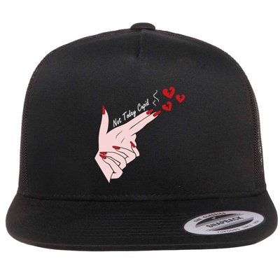 Not Today Cupid Funny Valentine Day Gun Finger Hand Gift Flatbill Hat