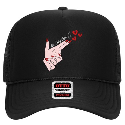 Not Today Cupid Funny Valentine Day Gun Finger Hand Gift Trucker Hat