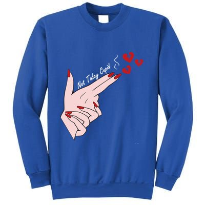 Not Today Cupid Funny Valentine Day Gun Finger Hand Gift Sweatshirt