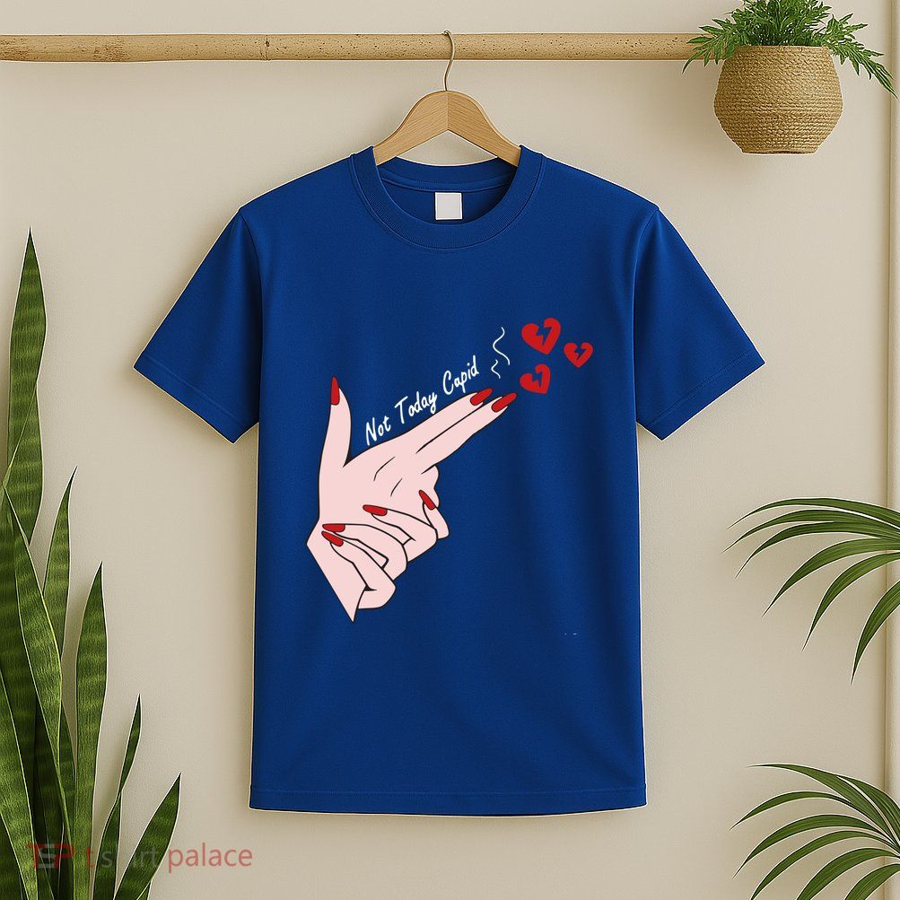 Not Today Cupid Funny Valentine Day Gun Finger Hand Gift T-Shirt