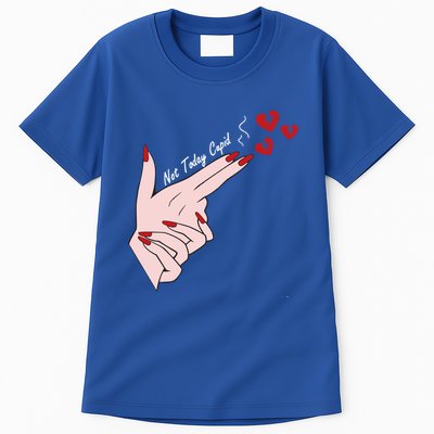 Not Today Cupid Funny Valentine Day Gun Finger Hand Gift Tall T-Shirt