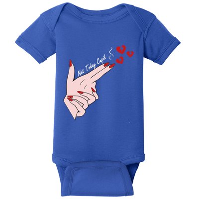 Not Today Cupid Funny Valentine Day Gun Finger Hand Gift Baby Bodysuit