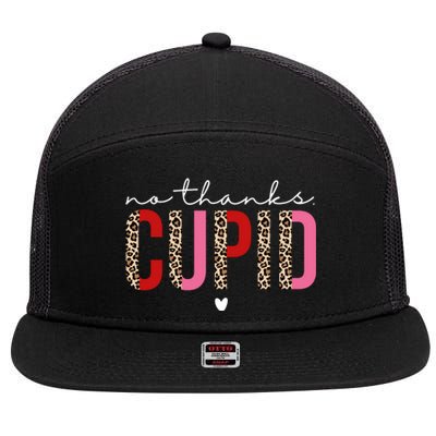 No Thanks Cupid Funny Anti Valentine 7 Panel Mesh Trucker Snapback Hat