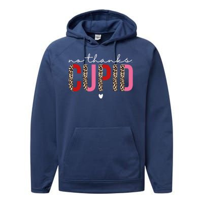 No Thanks Cupid Funny Anti Valentine Performance Fleece Hoodie