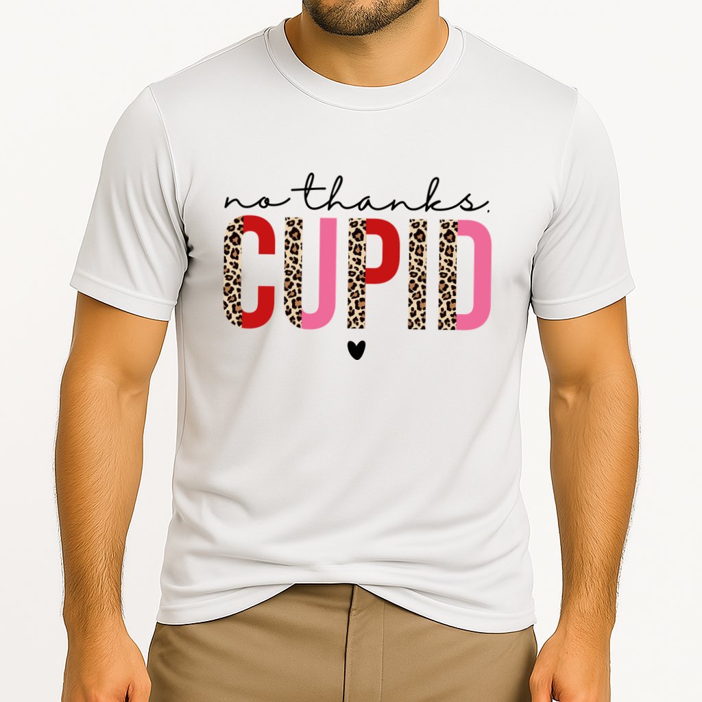 No Thanks Cupid Funny Anti Valentine Cooling Performance Crew T-Shirt