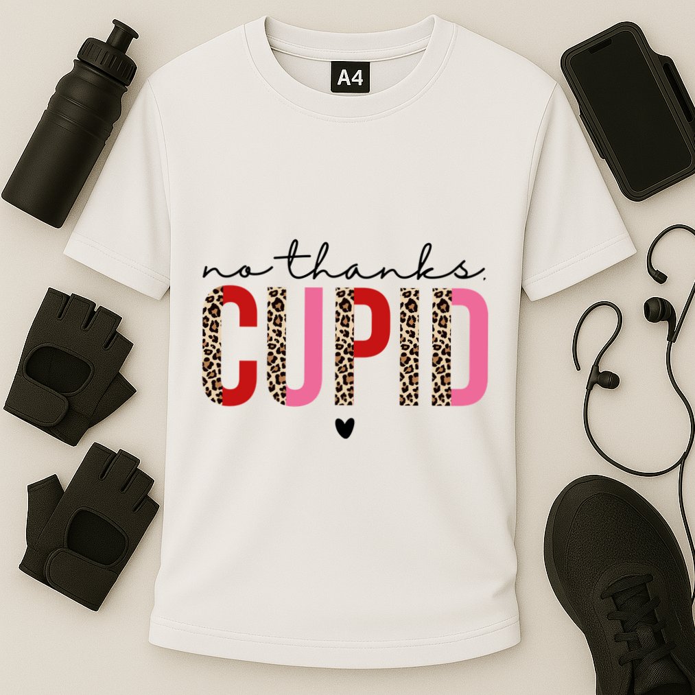 No Thanks Cupid Funny Anti Valentine Cooling Performance Crew T-Shirt