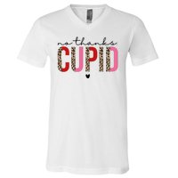 No Thanks Cupid Funny Anti Valentine V-Neck T-Shirt