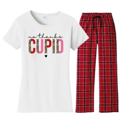 No Thanks Cupid Funny Anti Valentine Women's Flannel Pajama Set