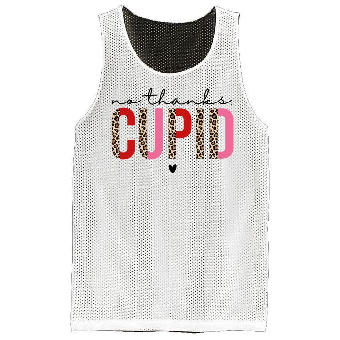 No Thanks Cupid Funny Anti Valentine Mesh Reversible Basketball Jersey Tank