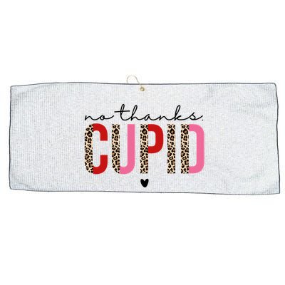 No Thanks Cupid Funny Anti Valentine Large Microfiber Waffle Golf Towel