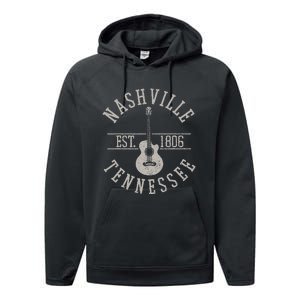 Nashville Tennessee Country Music City Guitar Player Gift Performance Fleece Hoodie