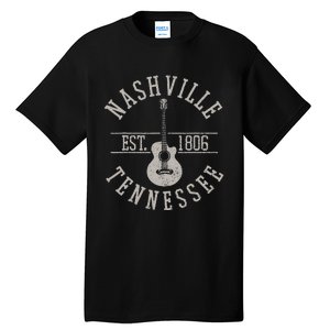 Nashville Tennessee Country Music City Guitar Player Gift Tall T-Shirt