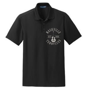 Nashville Tennessee Country Music City Guitar Player Gift Dry Zone Grid Polo