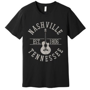 Nashville Tennessee Country Music City Guitar Player Gift Premium T-Shirt