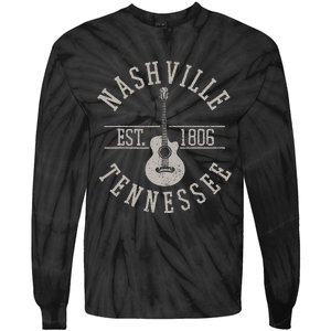 Nashville Tennessee Country Music City Guitar Player Gift Tie-Dye Long Sleeve Shirt