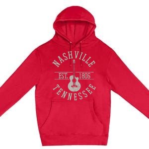 Nashville Tennessee Country Music City Guitar Player Gift Premium Pullover Hoodie