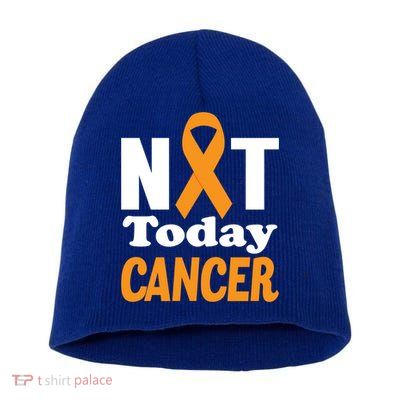 Not Today Cancer Fighter And Survivor Gift Short Acrylic Beanie