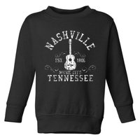 Nashville Tennessee Country Music City Guitar Gift Toddler Sweatshirt