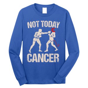 Not Today Cancer Cancer Free Diagnosis Boxer Fighting Cancer Gift Long Sleeve Shirt