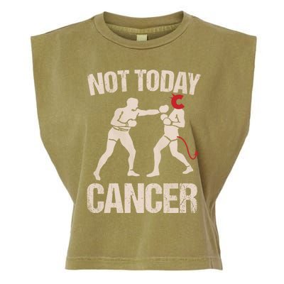 Not Today Cancer Cancer Free Diagnosis Boxer Fighting Cancer Gift Garment-Dyed Women's Muscle Tee