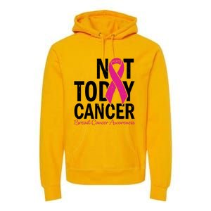 Not Today Cancer Pink Ribbon Breast Cancer Warrior Great Gift Premium Hoodie