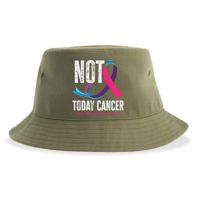 Not Today Cancer Support Thyroid Cancer Awareness Thyroid Cool Gift Sustainable Bucket Hat