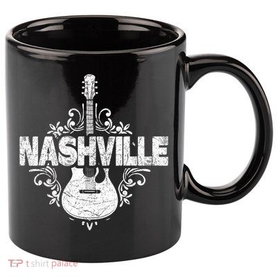 Nashville Tennessee Country Music Lovers Retro Guitar Player 11oz C Handle Ceramic Mug