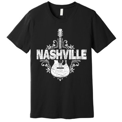 Nashville Tennessee Country Music Lovers Retro Guitar Player Premium T-Shirt