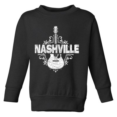 Nashville Tennessee Country Music Lovers Retro Guitar Player Toddler Sweatshirt