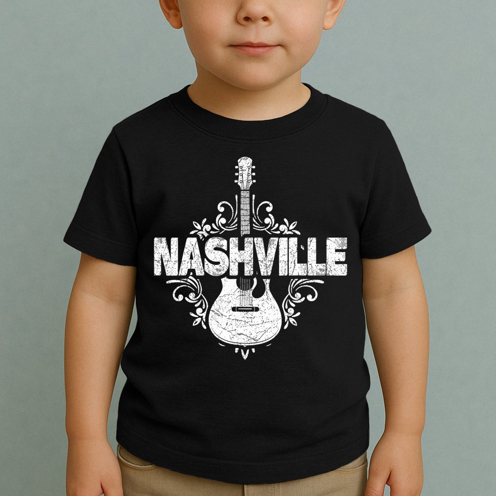 Nashville Tennessee Country Music Lovers Retro Guitar Player Toddler T-Shirt
