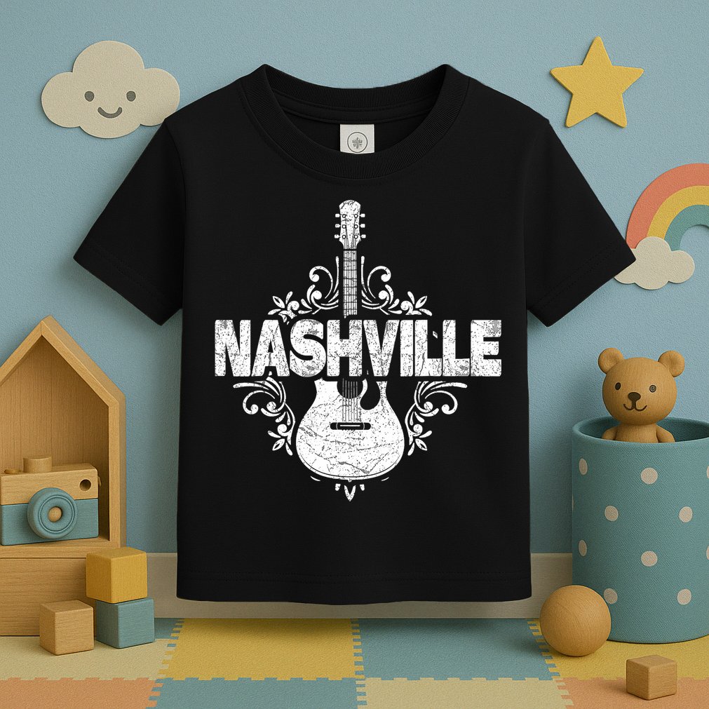 Nashville Tennessee Country Music Lovers Retro Guitar Player Toddler T-Shirt