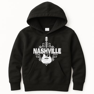 Nashville Tennessee Country Music Lovers Retro Guitar Player Kids Hoodie