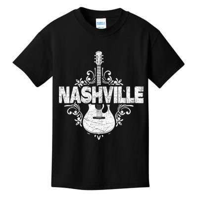 Nashville Tennessee Country Music Lovers Retro Guitar Player Kids T-Shirt