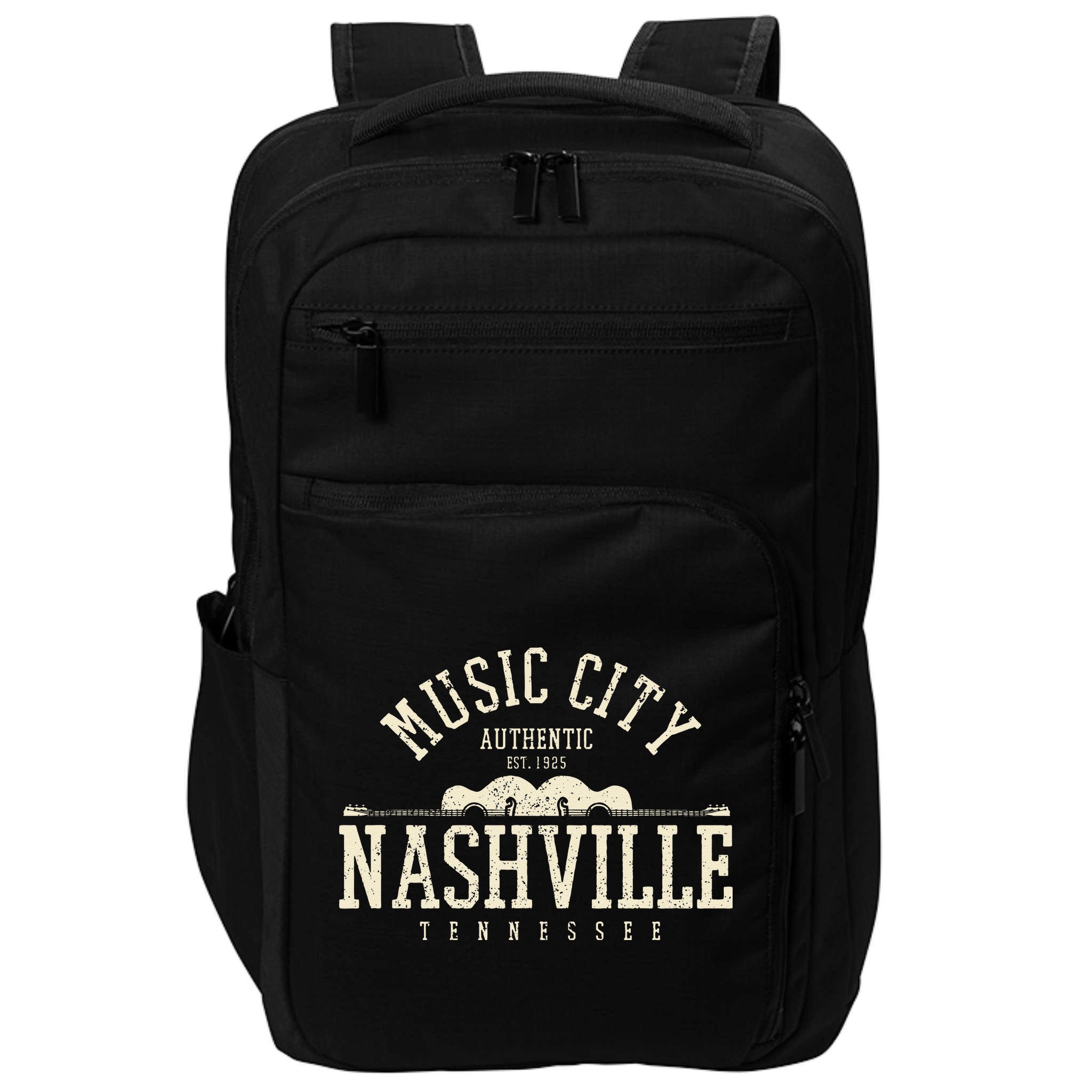 Nashville Tennessee Country Music City Guitar Gift Vintage Impact Tech Backpack
