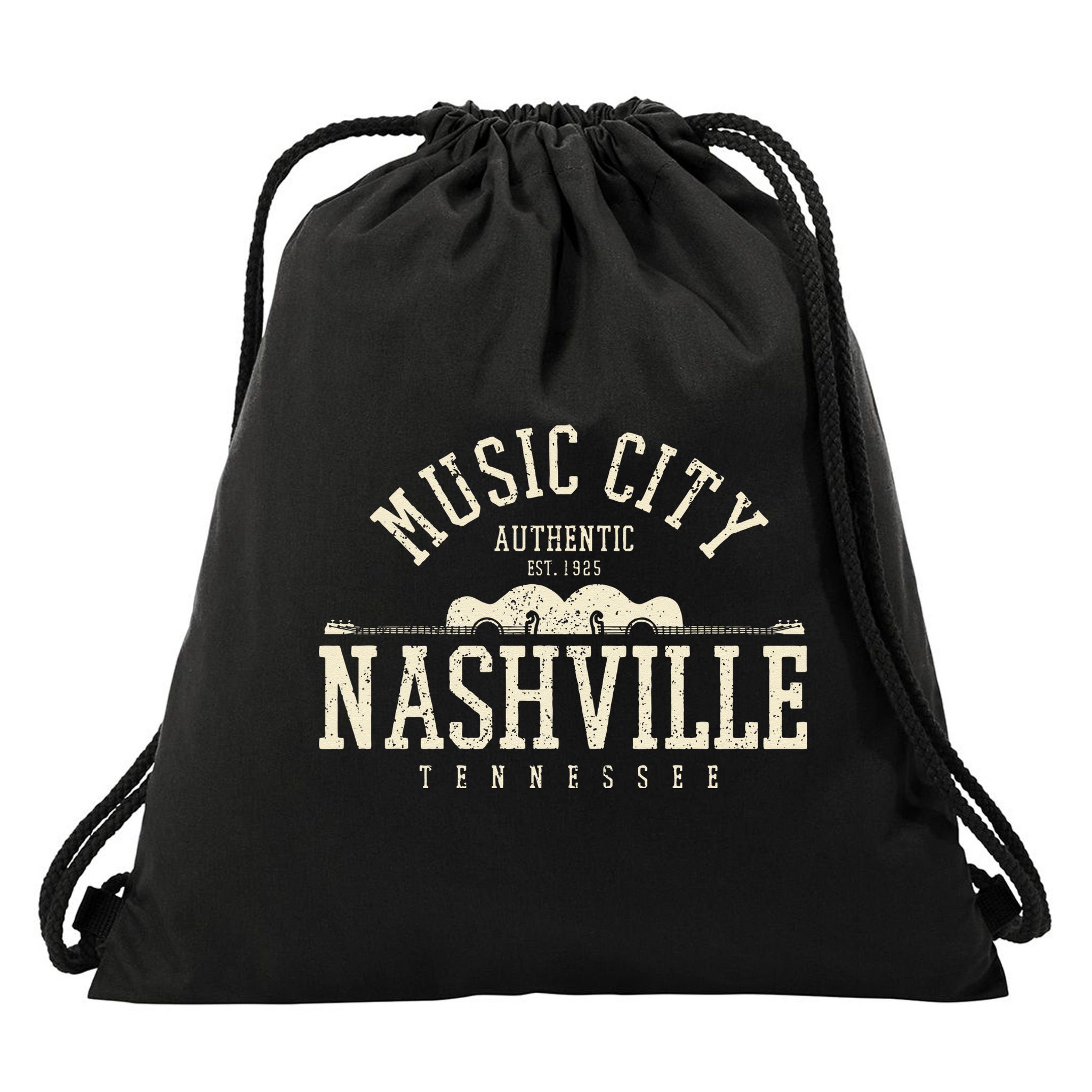 Nashville Tennessee Country Music City Guitar Gift Vintage Drawstring Bag