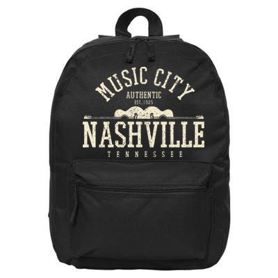 Nashville Tennessee Country Music City Guitar Gift Vintage 16 in Basic Backpack