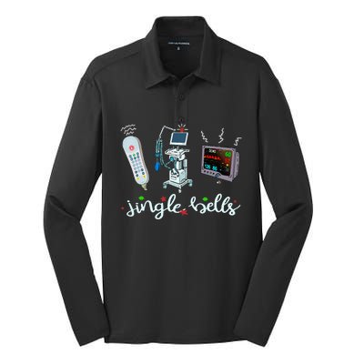 Nurse Telemetry Christmas Respiratory Therapist ICU Rn Rt Silk Touch Performance Long Sleeve Polo